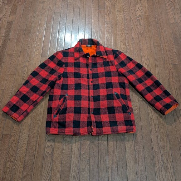 Vintage Reversible Plaid Hunting Jacket Made in Canada - Size L - Picture 1 of 4